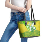 Australian Diamonds Netball Leather Tote Bag Indigenous Aboriginal Art Style Dot Pattern Graphics