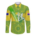 Australian Diamonds Netball Long Sleeve Button Shirt Indigenous Aboriginal Art Style Dot Pattern Graphics