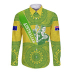 Australian Diamonds Netball Long Sleeve Button Shirt Indigenous Aboriginal Art Style Dot Pattern Graphics