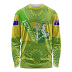 Australian Diamonds Netball Long Sleeve Shirt Indigenous Aboriginal Art Style Dot Pattern Graphics