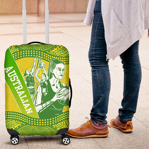 Australian Diamonds Netball Luggage Cover Indigenous Aboriginal Art Style Dot Pattern Graphics