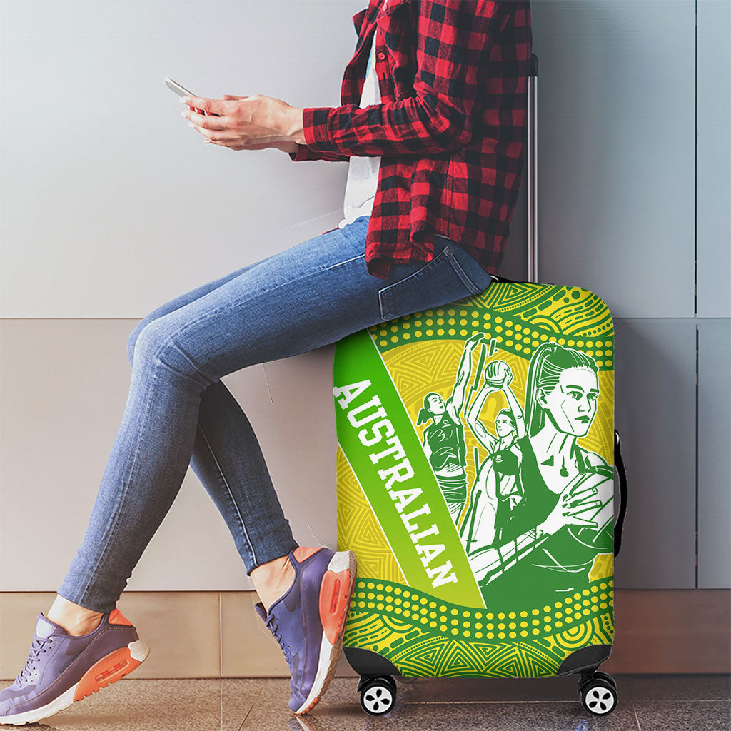 Australian Diamonds Netball Luggage Cover Indigenous Aboriginal Art Style Dot Pattern Graphics