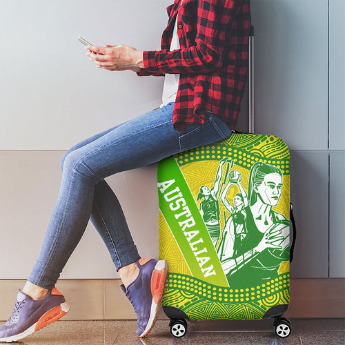 Australian Diamonds Netball Luggage Cover Indigenous Aboriginal Art Style Dot Pattern Graphics