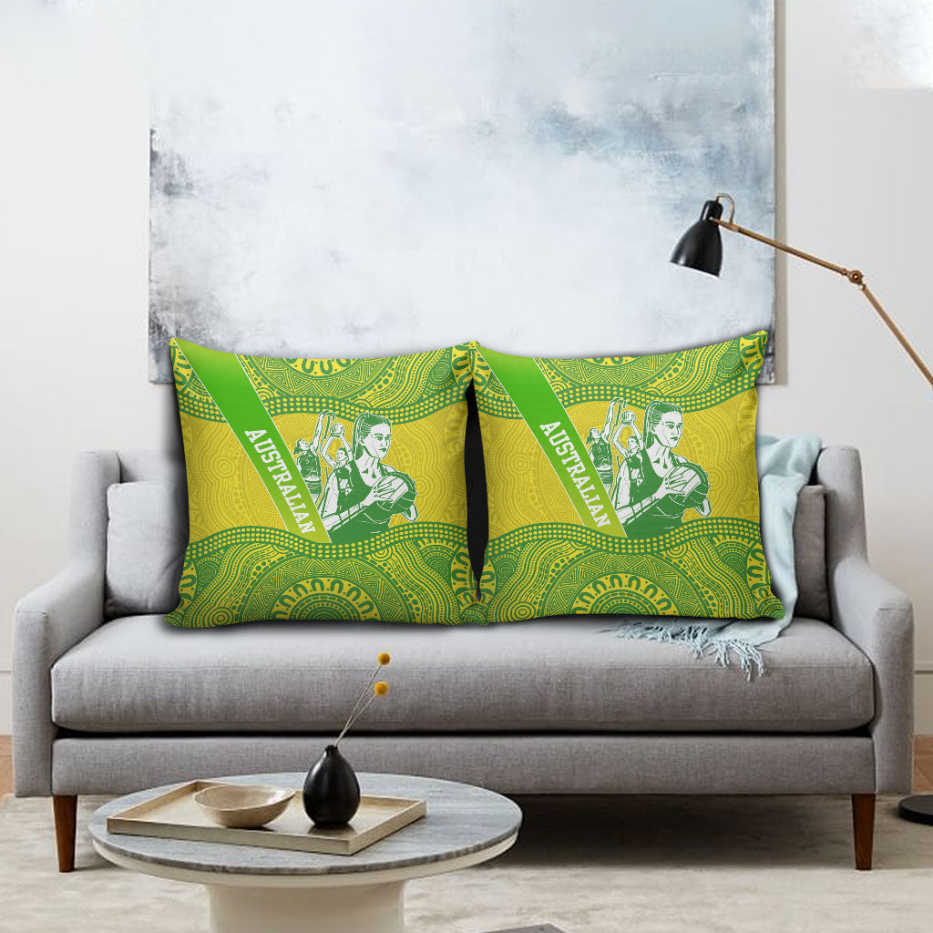 Australian Diamonds Netball Pillow Cover Indigenous Aboriginal Art Style Dot Pattern Graphics