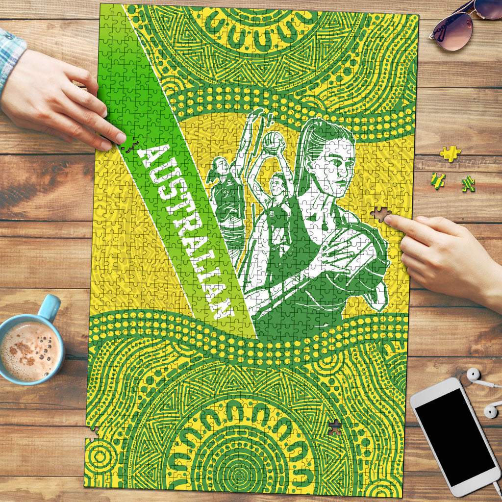 Australian Diamonds Netball Puzzle Indigenous Aboriginal Art Style Dot Pattern Graphics