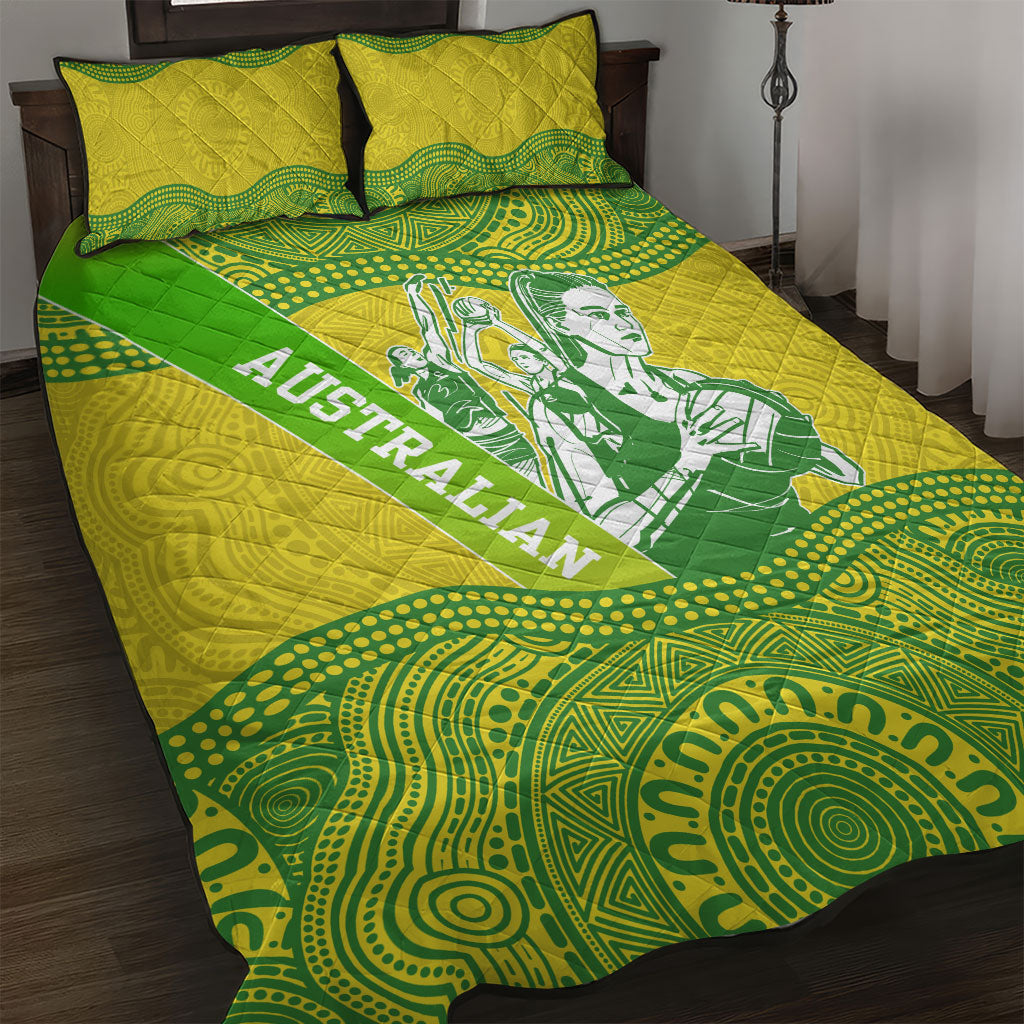 Australian Diamonds Netball Quilt Bed Set Indigenous Aboriginal Art Style Dot Pattern Graphics