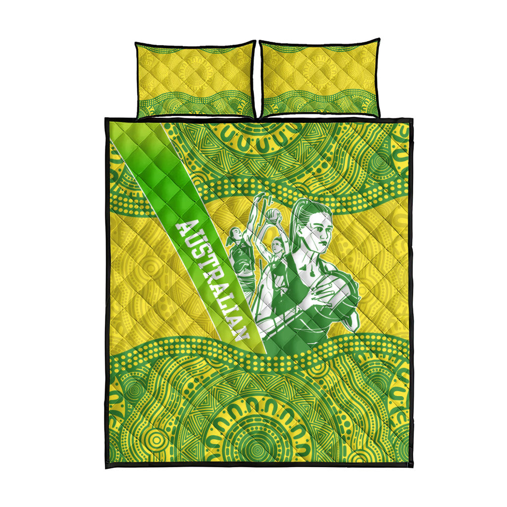 Australian Diamonds Netball Quilt Bed Set Indigenous Aboriginal Art Style Dot Pattern Graphics