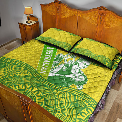 Australian Diamonds Netball Quilt Bed Set Indigenous Aboriginal Art Style Dot Pattern Graphics