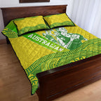 Australian Diamonds Netball Quilt Bed Set Indigenous Aboriginal Art Style Dot Pattern Graphics