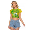 Australian Diamonds Netball Raglan Cropped T Shirt Indigenous Aboriginal Art Style Dot Pattern Graphics