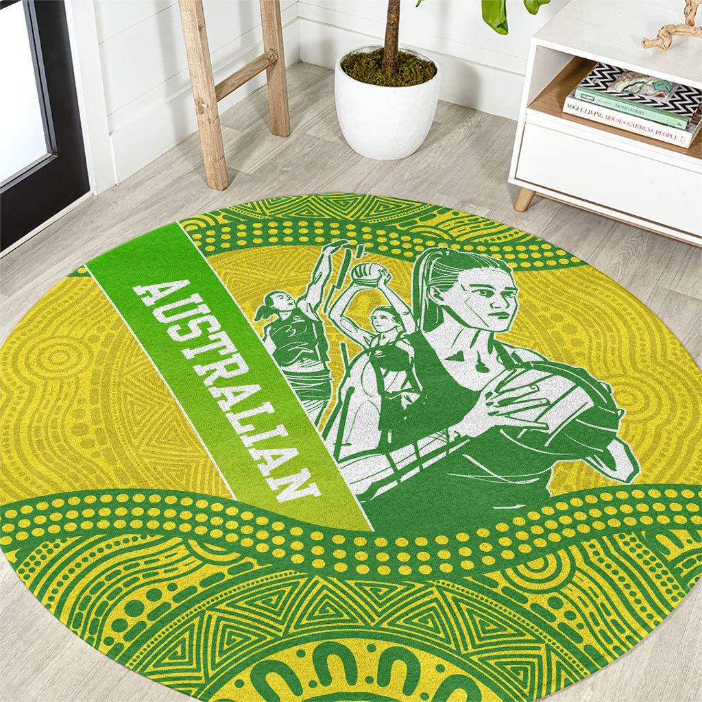 Australian Diamonds Netball Round Carpet Indigenous Aboriginal Art Style Dot Pattern Graphics