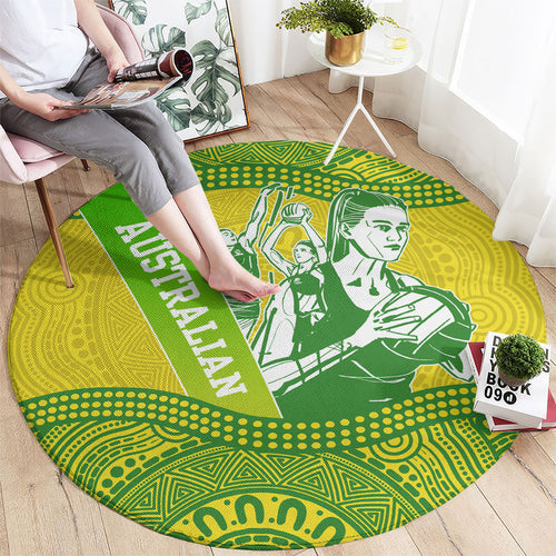 Australian Diamonds Netball Round Carpet Indigenous Aboriginal Art Style Dot Pattern Graphics