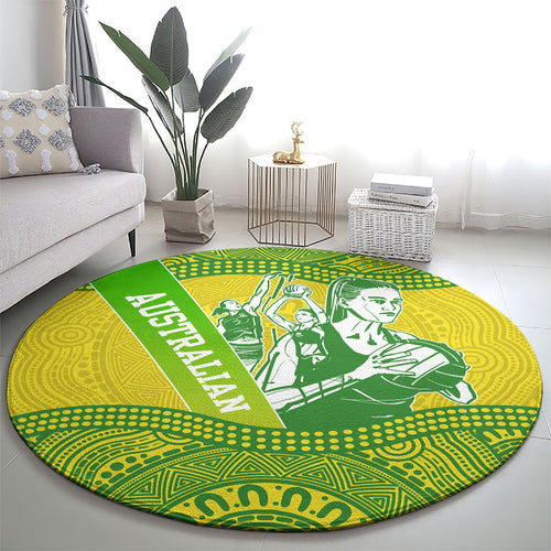 Australian Diamonds Netball Round Carpet Indigenous Aboriginal Art Style Dot Pattern Graphics