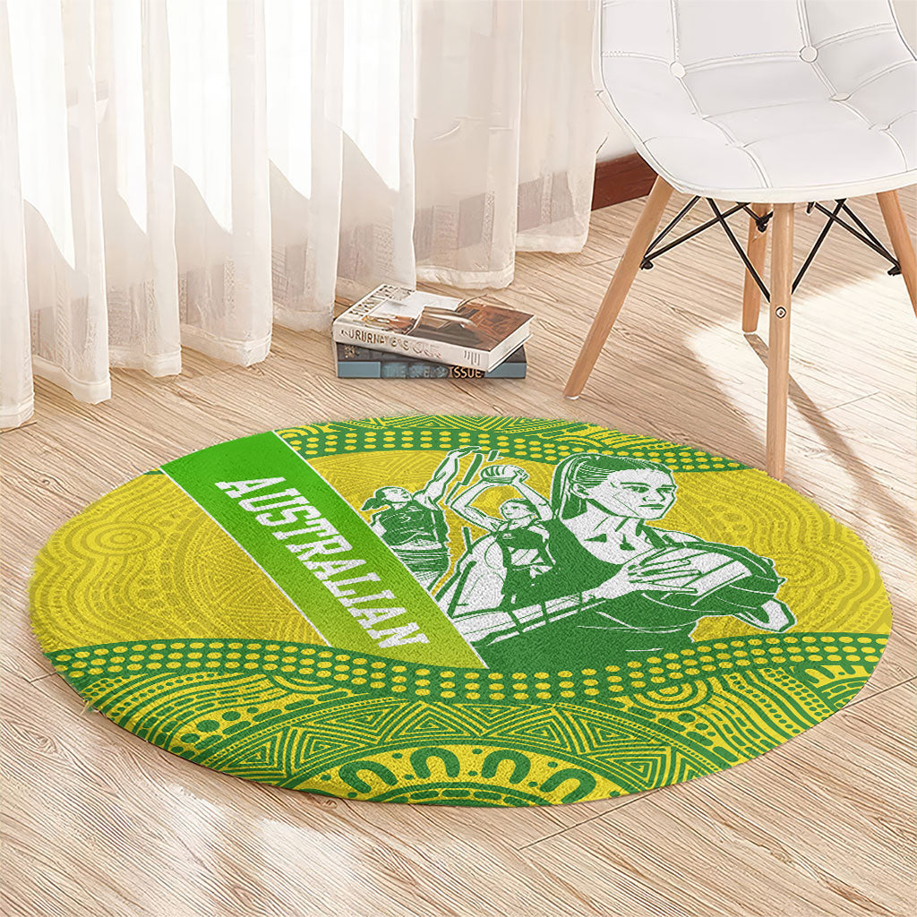 Australian Diamonds Netball Round Carpet Indigenous Aboriginal Art Style Dot Pattern Graphics