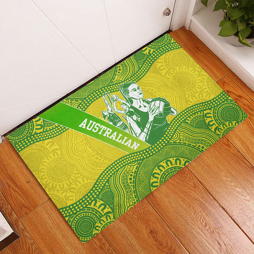 Australian Diamonds Netball Rubber Doormat Indigenous Aboriginal Art Style Dot Pattern Graphics