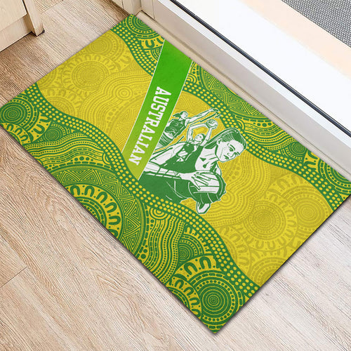 Australian Diamonds Netball Rubber Doormat Indigenous Aboriginal Art Style Dot Pattern Graphics
