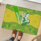 Australian Diamonds Netball Rubber Doormat Indigenous Aboriginal Art Style Dot Pattern Graphics