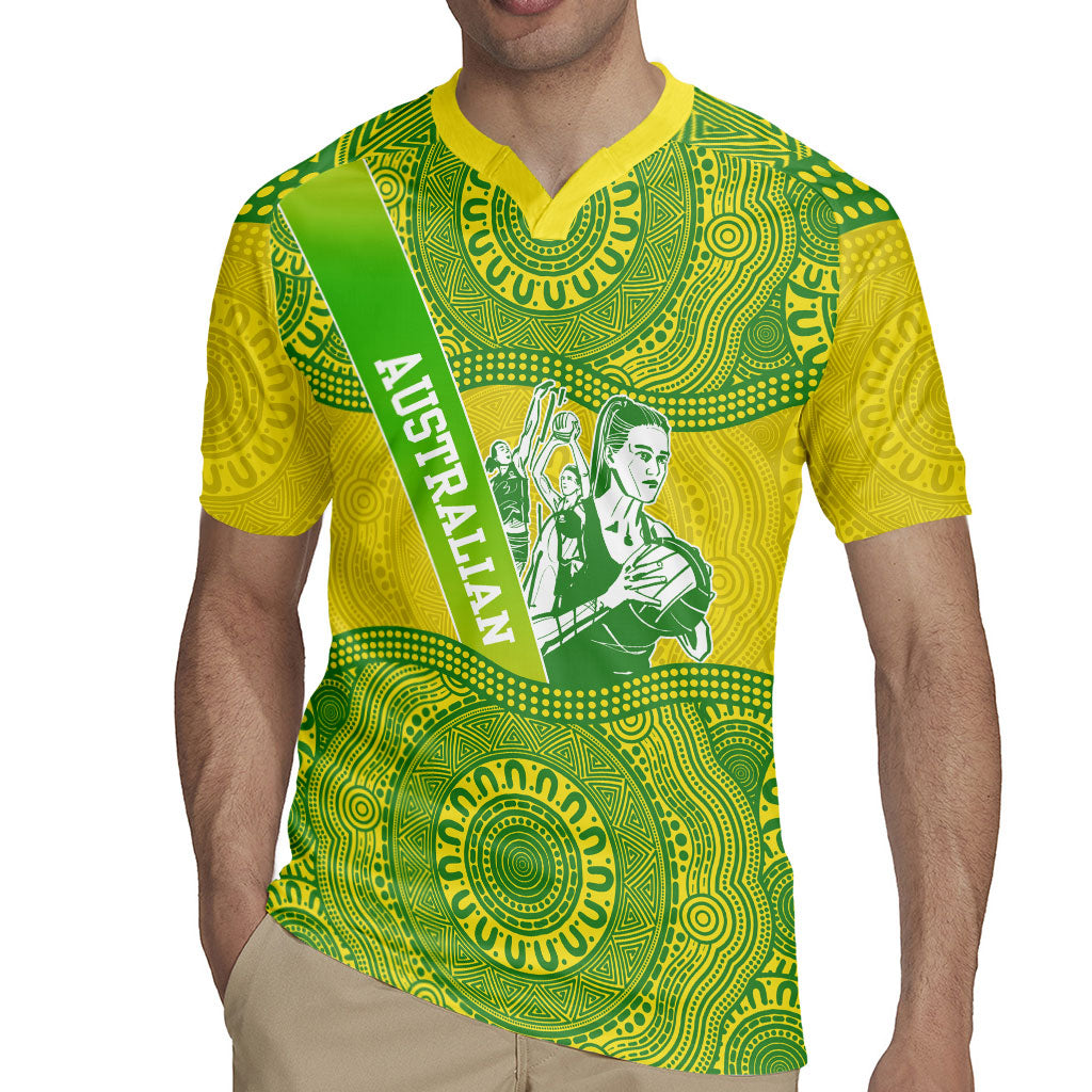 Australian Diamonds Netball Rugby Jersey Indigenous Aboriginal Art Style Dot Pattern Graphics