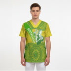 Australian Diamonds Netball Scrub Top Indigenous Aboriginal Art Style Dot Pattern Graphics
