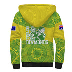 Australian Diamonds Netball Sherpa Hoodie Indigenous Aboriginal Art Style Dot Pattern Graphics