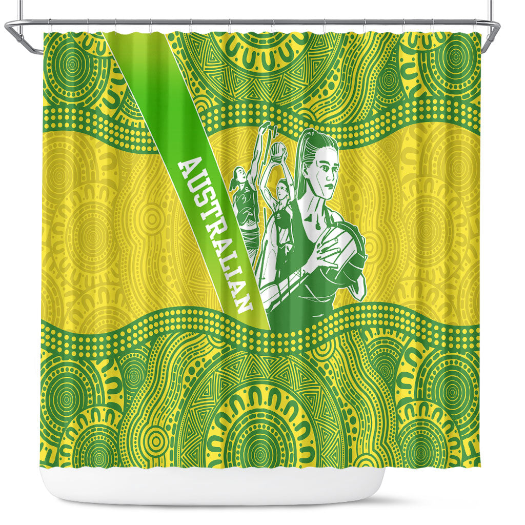 Australian Diamonds Netball Shower Curtain Indigenous Aboriginal Art Style Dot Pattern Graphics