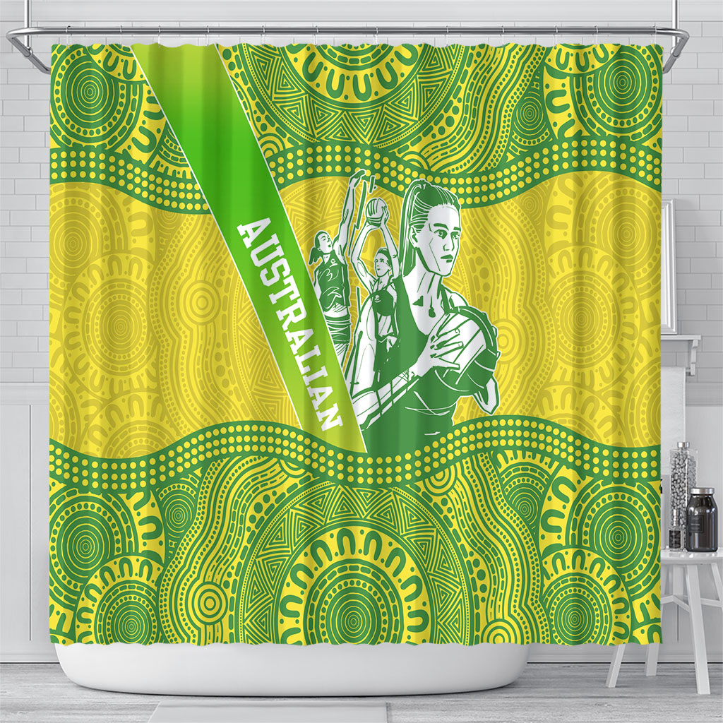Australian Diamonds Netball Shower Curtain Indigenous Aboriginal Art Style Dot Pattern Graphics