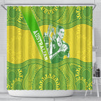 Australian Diamonds Netball Shower Curtain Indigenous Aboriginal Art Style Dot Pattern Graphics