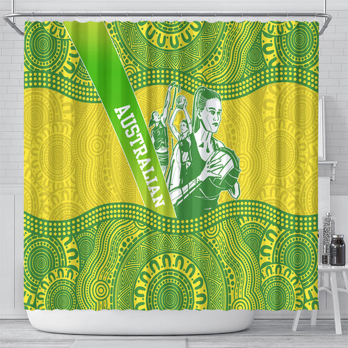 Australian Diamonds Netball Shower Curtain Indigenous Aboriginal Art Style Dot Pattern Graphics