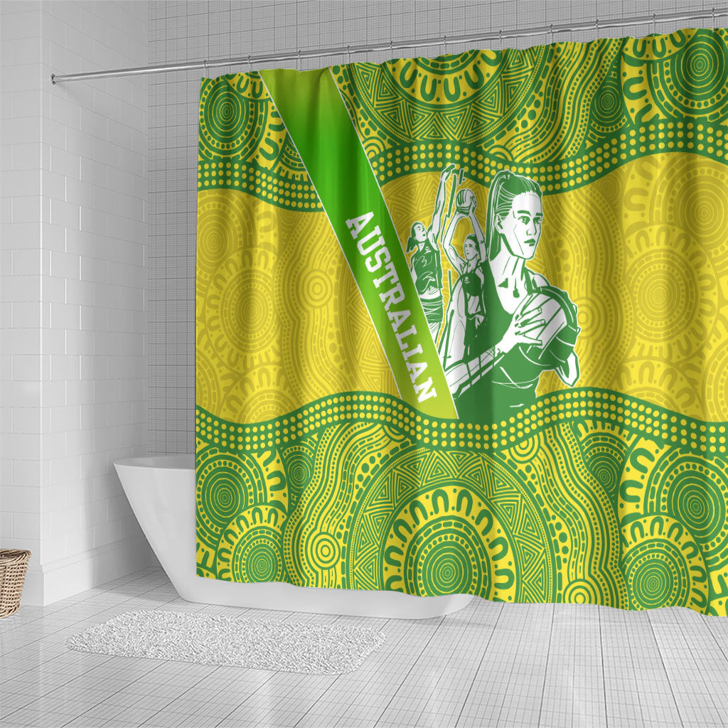 Australian Diamonds Netball Shower Curtain Indigenous Aboriginal Art Style Dot Pattern Graphics