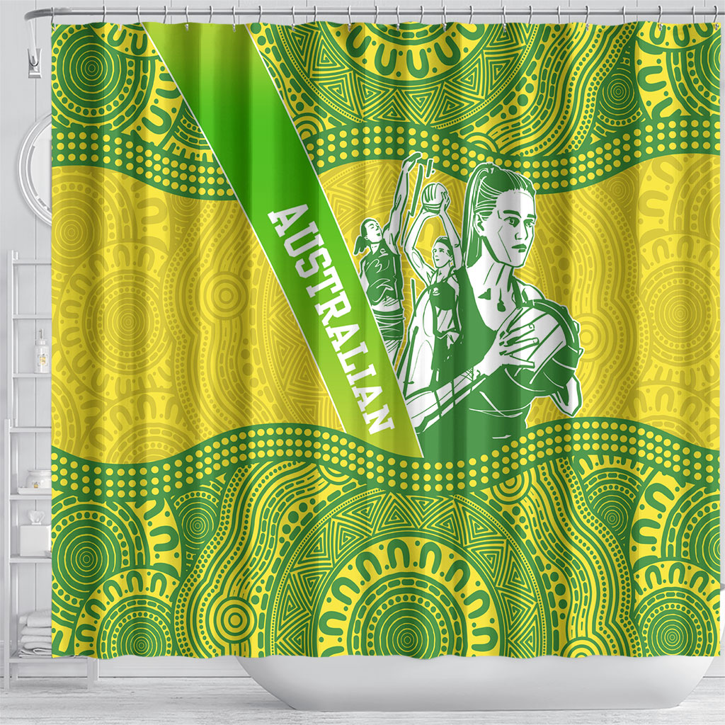 Australian Diamonds Netball Shower Curtain Indigenous Aboriginal Art Style Dot Pattern Graphics