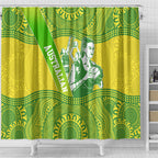 Australian Diamonds Netball Shower Curtain Indigenous Aboriginal Art Style Dot Pattern Graphics