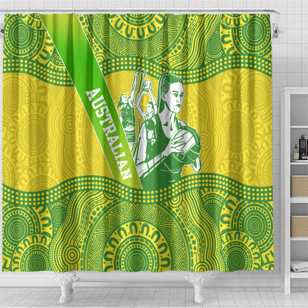 Australian Diamonds Netball Shower Curtain Indigenous Aboriginal Art Style Dot Pattern Graphics