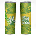 Australian Diamonds Netball Skinny Tumbler Indigenous Aboriginal Art Style Dot Pattern Graphics