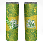 Australian Diamonds Netball Skinny Tumbler Indigenous Aboriginal Art Style Dot Pattern Graphics