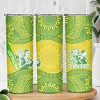 Australian Diamonds Netball Skinny Tumbler Indigenous Aboriginal Art Style Dot Pattern Graphics