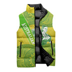 Australian Diamonds Netball Sleeveless Puffer Jacket Indigenous Aboriginal Art Style Dot Pattern Graphics