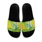 Australian Diamonds Netball Slide Sandals Indigenous Aboriginal Art Style Dot Pattern Graphics