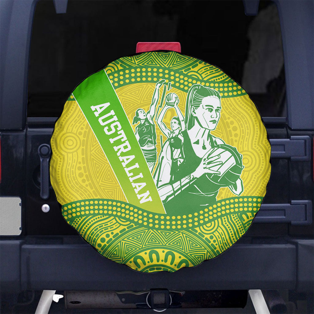 Australian Diamonds Netball Spare Tire Cover Indigenous Aboriginal Art Style Dot Pattern Graphics