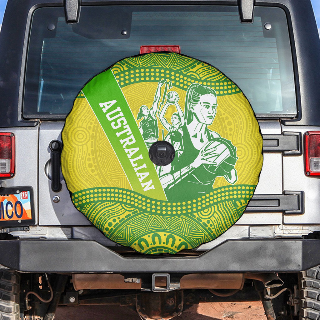 Australian Diamonds Netball Spare Tire Cover Indigenous Aboriginal Art Style Dot Pattern Graphics