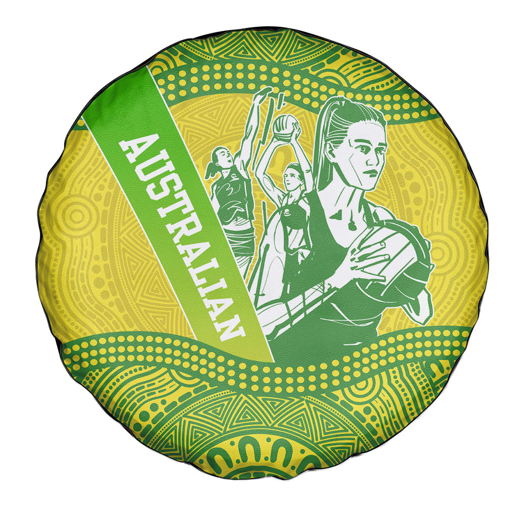 Australian Diamonds Netball Spare Tire Cover Indigenous Aboriginal Art Style Dot Pattern Graphics