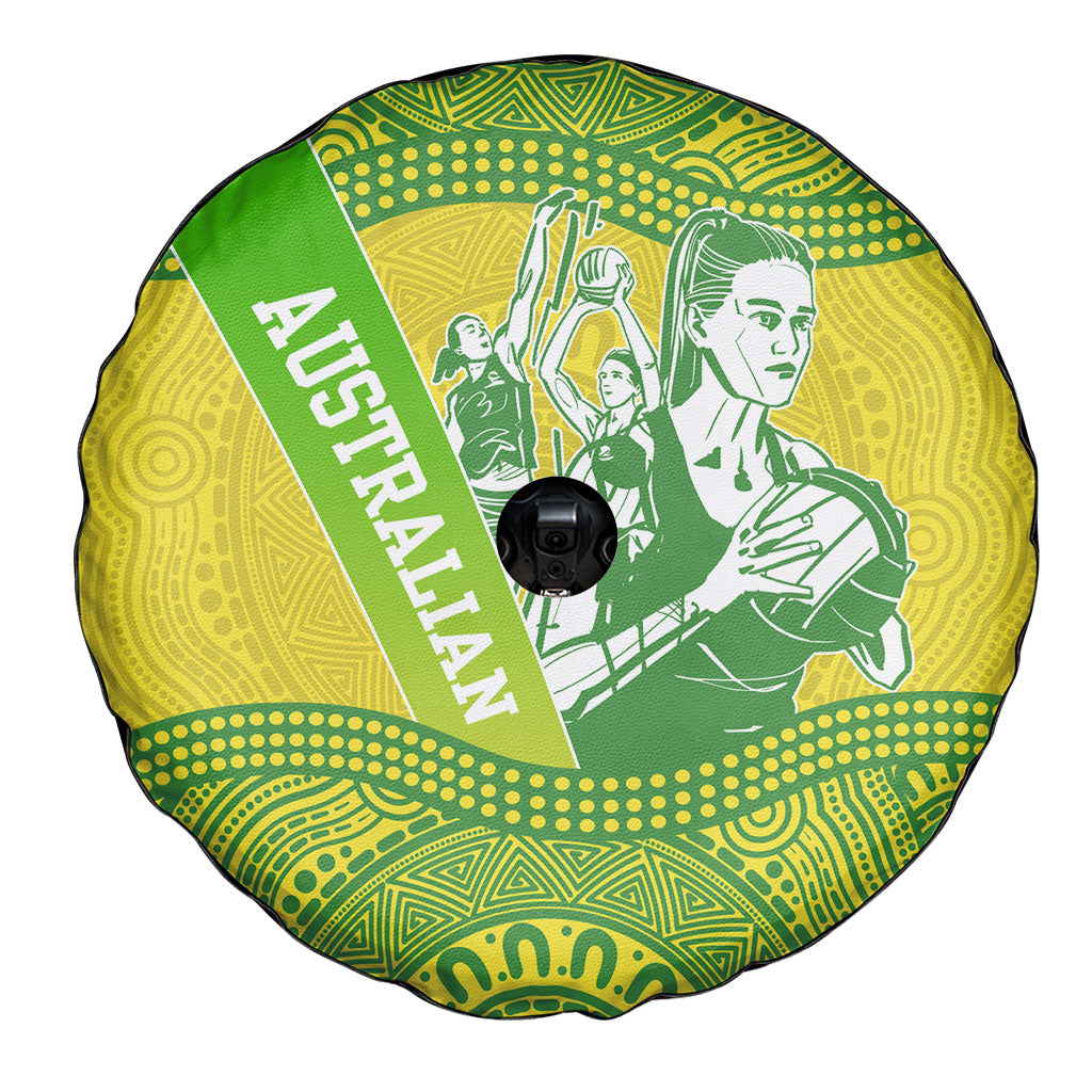 Australian Diamonds Netball Spare Tire Cover Indigenous Aboriginal Art Style Dot Pattern Graphics