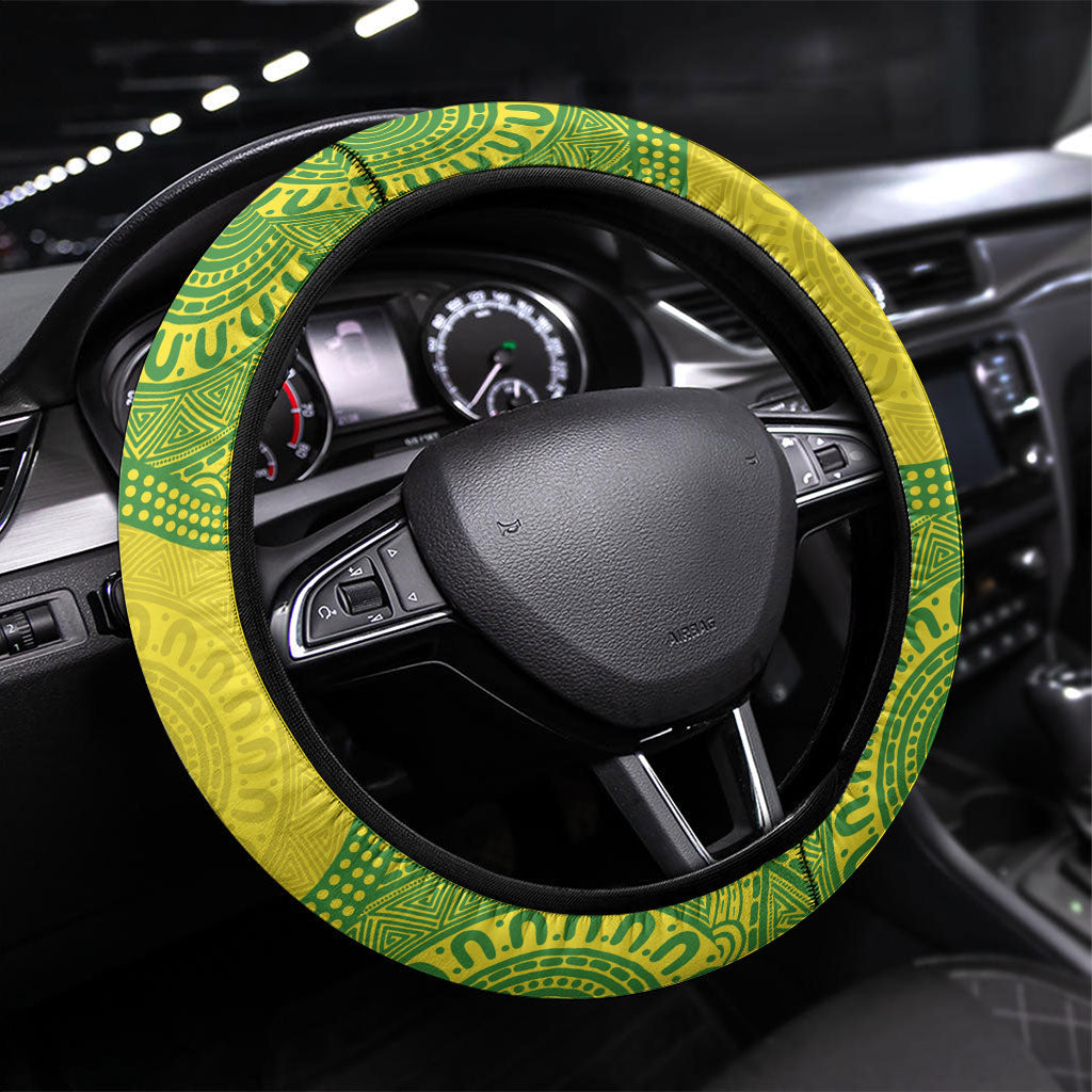 Australian Diamonds Netball Steering Wheel Cover Indigenous Aboriginal Art Style Dot Pattern Graphics