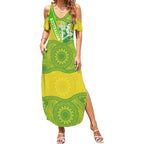 Australian Diamonds Netball Summer Maxi Dress Indigenous Aboriginal Art Style Dot Pattern Graphics