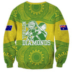 Australian Diamonds Netball Sweatshirt Indigenous Aboriginal Art Style Dot Pattern Graphics