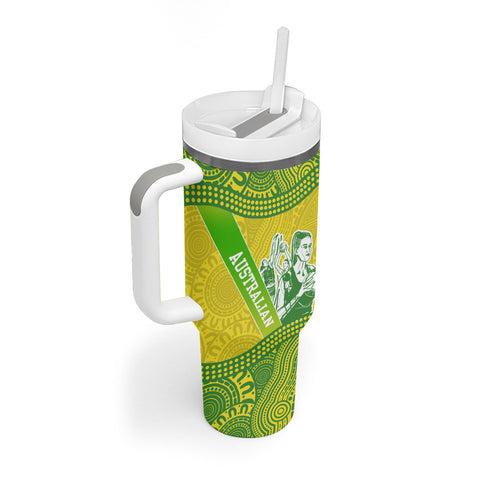 Australian Diamonds Netball Tumbler With Handle Indigenous Aboriginal Art Style Dot Pattern Graphics