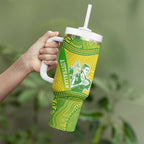 Australian Diamonds Netball Tumbler With Handle Indigenous Aboriginal Art Style Dot Pattern Graphics