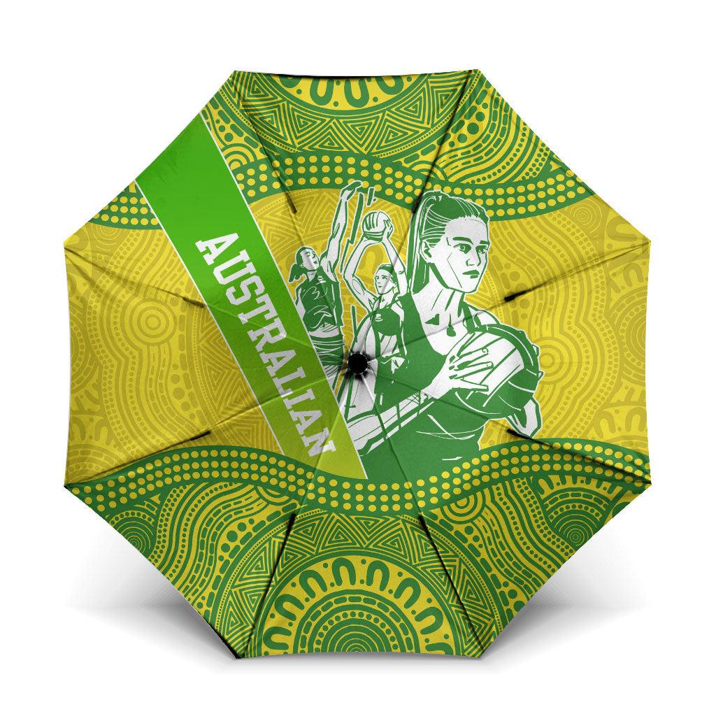 Australian Diamonds Netball Umbrella Indigenous Aboriginal Art Style Dot Pattern Graphics