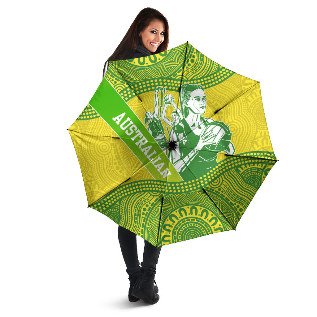 Australian Diamonds Netball Umbrella Indigenous Aboriginal Art Style Dot Pattern Graphics