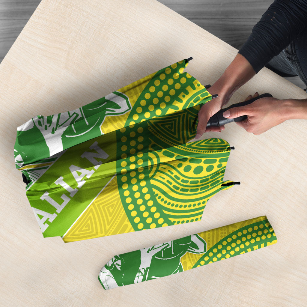 Australian Diamonds Netball Umbrella Indigenous Aboriginal Art Style Dot Pattern Graphics