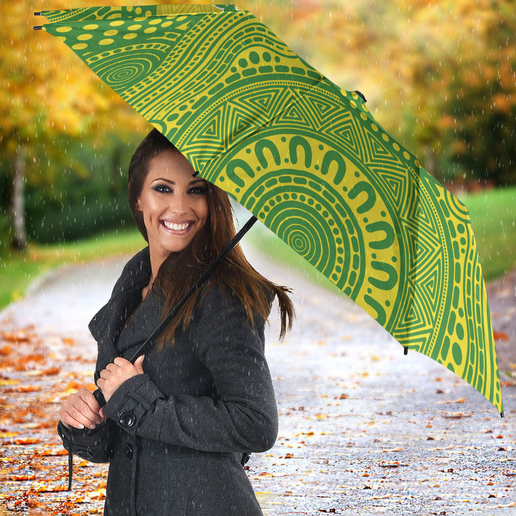Australian Diamonds Netball Umbrella Indigenous Aboriginal Art Style Dot Pattern Graphics